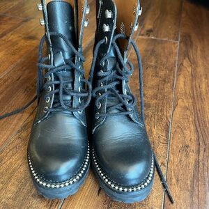 Aqua Black and Tan Leather Boots